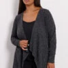 YOURS Curve Cardigan Côtelé Cascade Gris Anthracite -Evans Boutique 8fbf8f83 0d21 46 322855 A