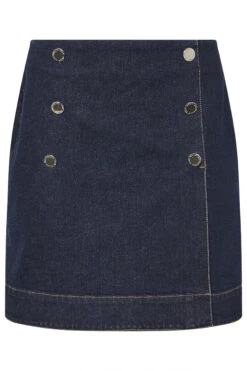 STAR Blue Denim Wrap Mini Skirt 13 STAR Blue Denim Wrap Mini Skirt -Evans Boutique 8fd2ccb3 b6f8 4b 110783 X