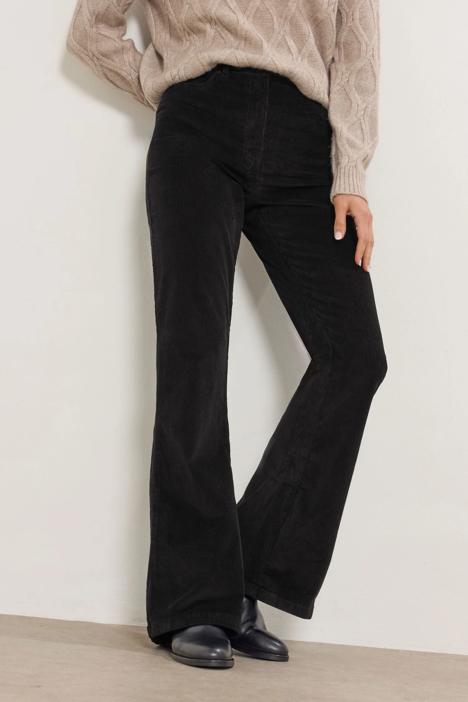 LTS Tall Black Cord Flare Jeans 4 LTS Tall Black Cord Flare Jeans – Image 2