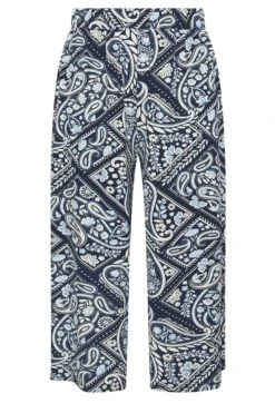 YOURS - Pantalon Jupe-Culotte Bleu Marine Design Imprimé -Evans Boutique 9048099f ab29 48 145279 X