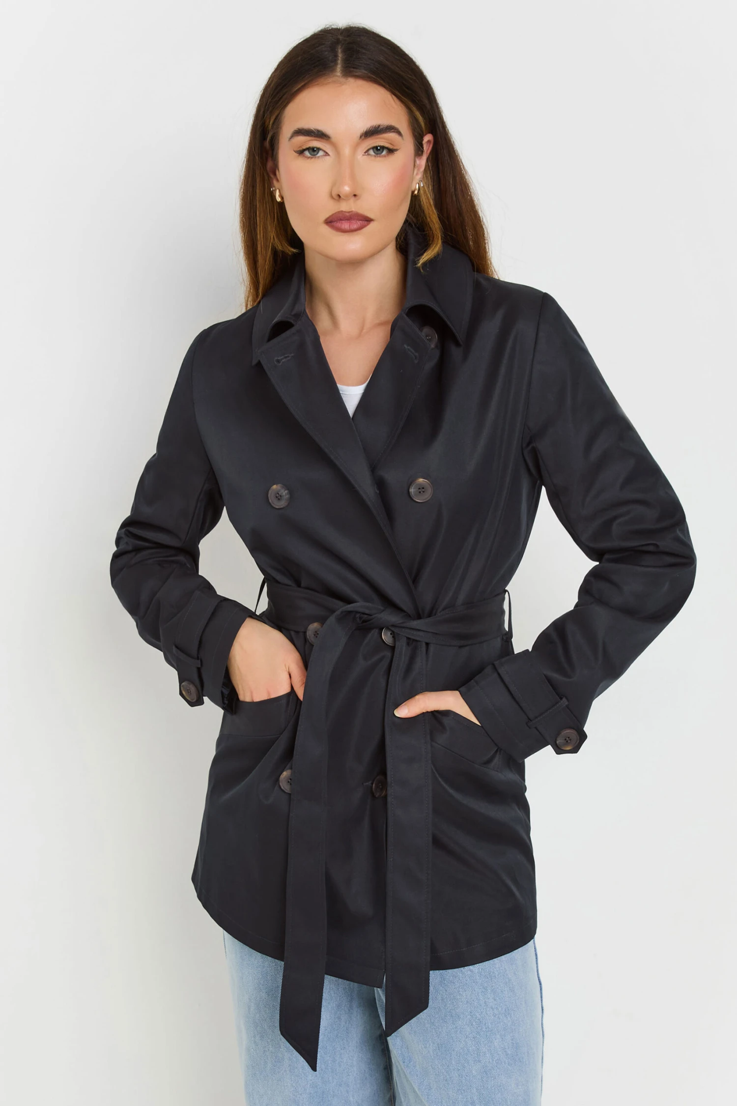 LTS Tall Navy Blue Lined Trench Coat 4 LTS Tall Navy Blue Lined Trench Coat – Image 2