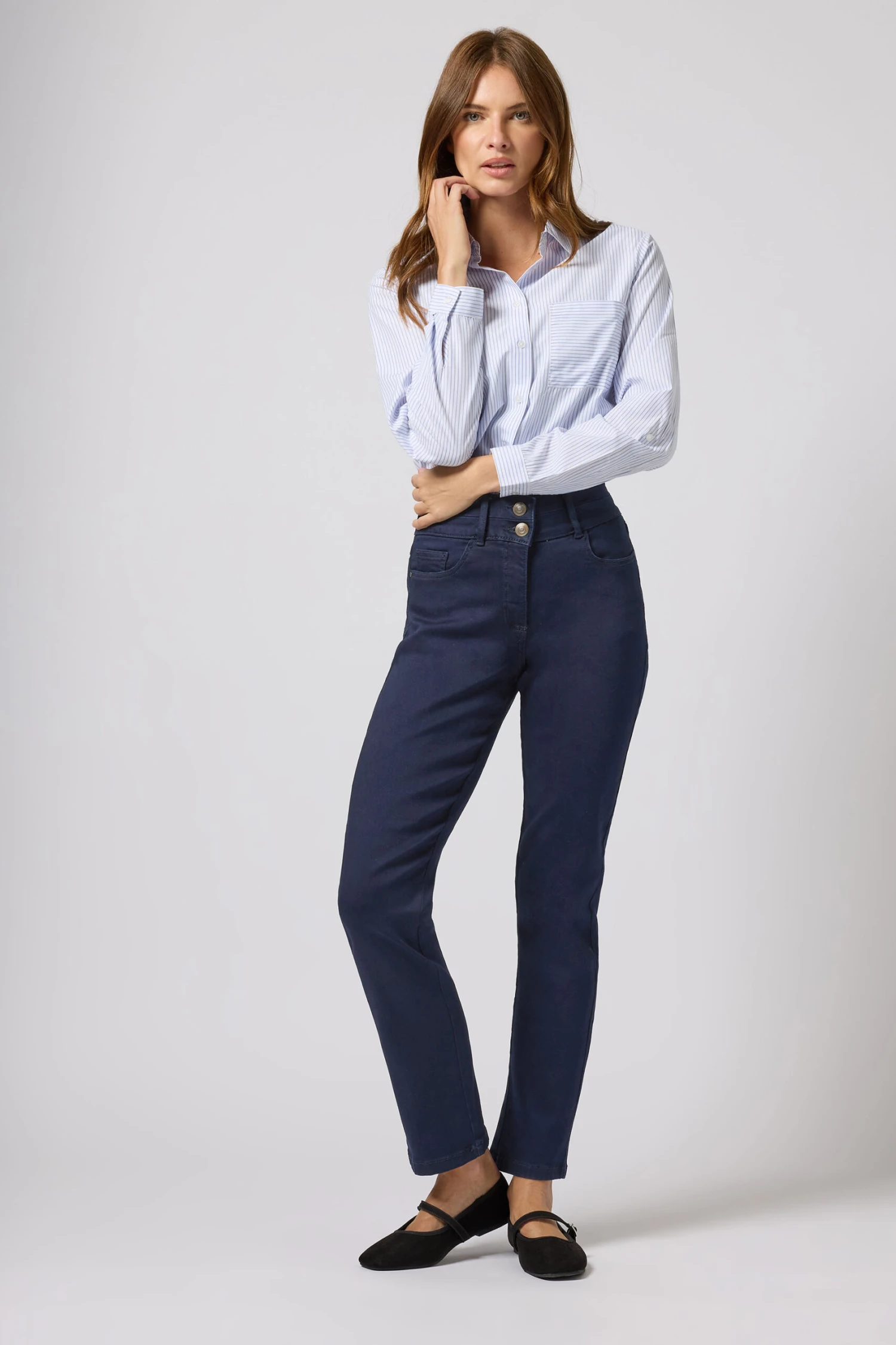 M&Co Indigo Blue Lift & Shape Straight Leg Jeans 4 M&Co Indigo Blue Lift & Shape Straight Leg Jeans – Image 2
