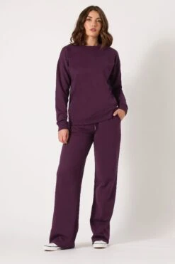 LTS Tall Purple Crew Neck Sweatshirt -Evans Boutique 91767982 04d2 47 356152 B