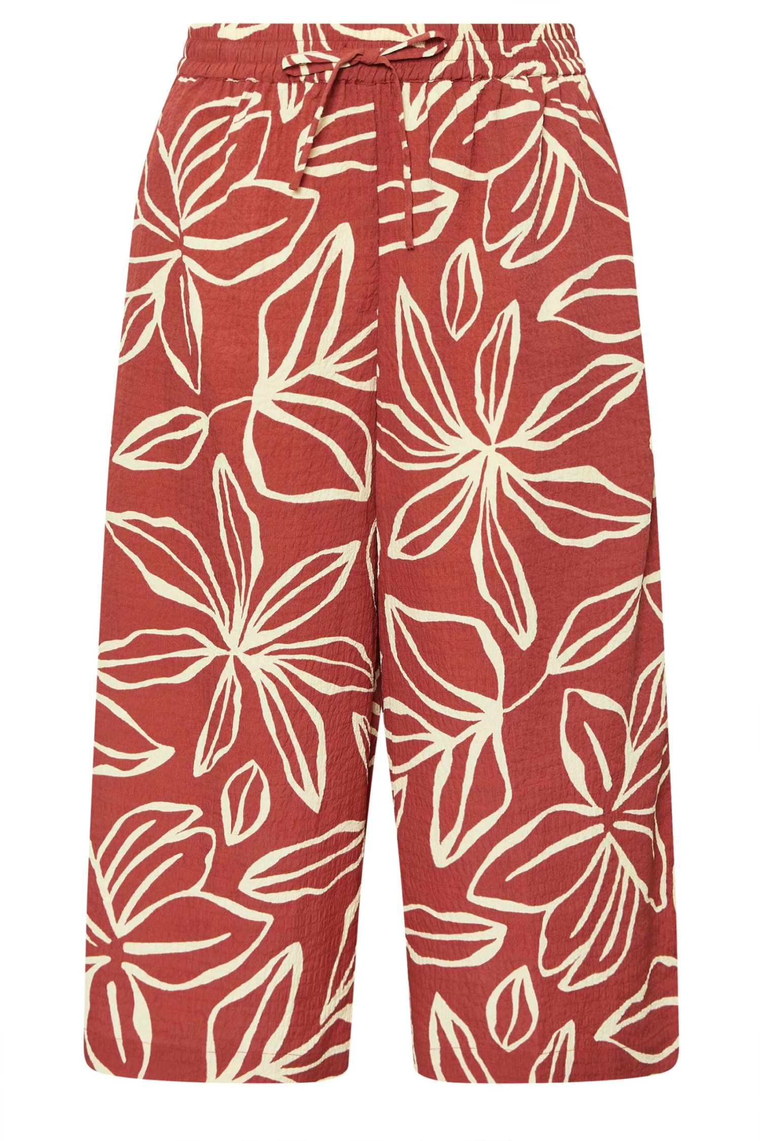 YOURS - Pantalon Jupe-Culotte Rouille Texturé Floral 7 YOURS - Pantalon Jupe-Culotte Rouille Texturé Floral – Image 5