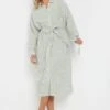 YOURS - Robe-Chemisier Verte Sauge En Lin à Rayures -Evans Boutique 91c9f79b 8f3a 47 270065 A