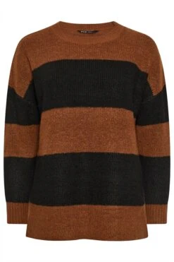 YOURS - Pull Noir & Orange En Maille à Rayures 13 YOURS - Pull Noir & Orange En Maille à Rayures -Evans Boutique 91ccb24c b435 44 280344 X