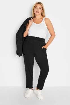 Pantalon Fluide En Jersey Noir -Evans Boutique 9288229e e23b 42 103369 C
