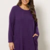 EVANS Curve Purple Pocket Front Tunic Jumper 2 EVANS Curve Purple Pocket Front Tunic Jumper -Evans Boutique 93a7ef46 01d5 47 616468 A