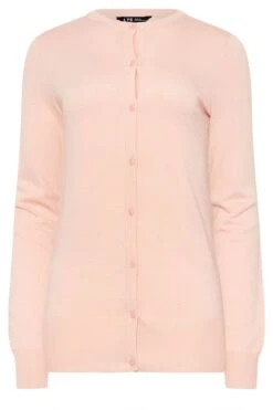 LTS Tall Blush Pink Button Down Knit Cardigan 11 LTS Tall Blush Pink Button Down Knit Cardigan -Evans Boutique 93e27769 e2ff 4c 355198 X