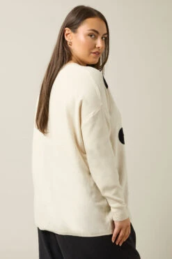 EVANS Curve Cream & Black Spot Knitted Jumper 13 EVANS Curve Cream & Black Spot Knitted Jumper -Evans Boutique 93e845c4 b729 40 615837 E