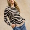 LTS Tall Beige Brown Knitted Zebra Print Jumper -Evans Boutique 93f1a917 ed69 48 356072 L2