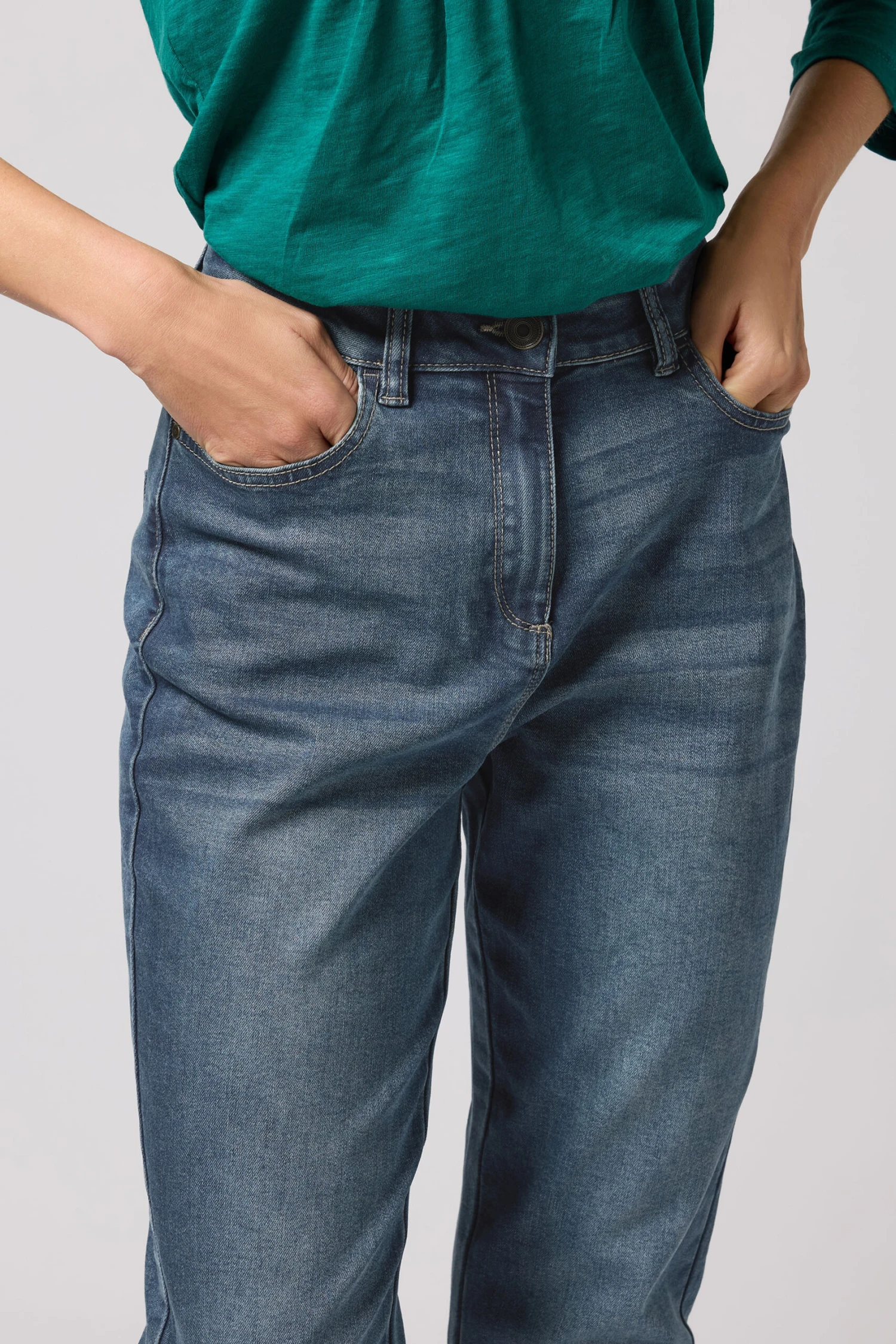 M&Co Blue Mid Wash Boyfriend Jeans 7 M&Co Blue Mid Wash Boyfriend Jeans – Image 5