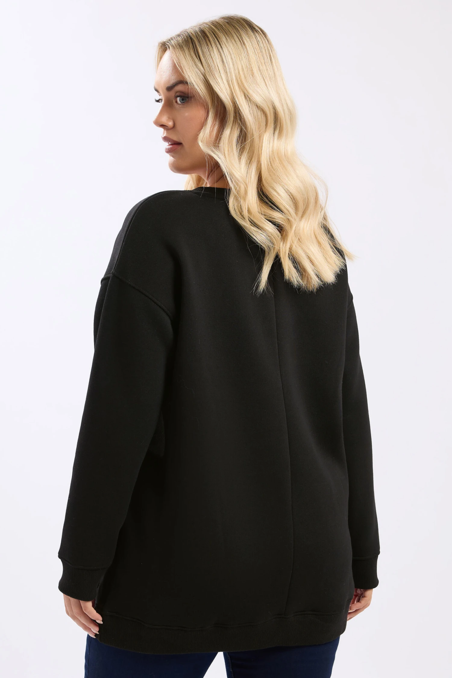 YOURS Curve Sweat-shirt Noir à Motif Cœur Léopard 5 YOURS Curve Sweat-shirt Noir à Motif Cœur Léopard – Image 3