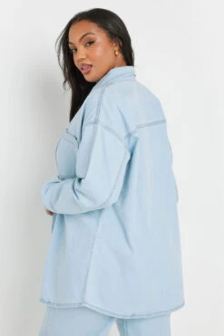 YOURS - Chemisier En Jean Bleu Ciel Délavé 13 YOURS - Chemisier En Jean Bleu Ciel Délavé -Evans Boutique 948e47f3 142f 4d 330634 D