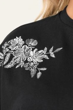 YOURS - Sweat-shirt Brodé Noir -Evans Boutique 94c6c501 0a8c 40 126781 D