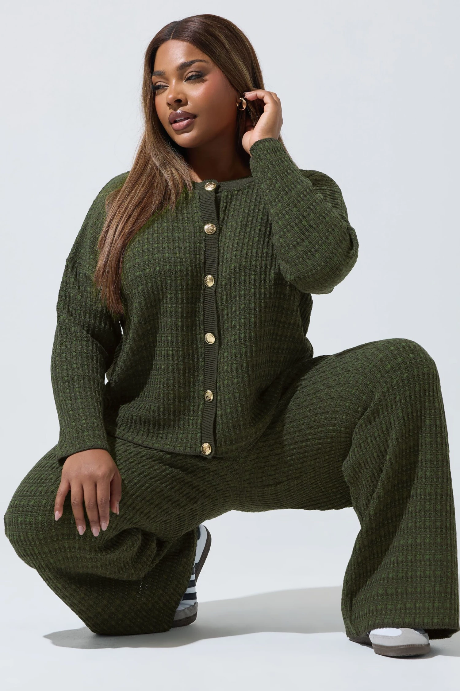 LIMITED COLLECTION Curve Cardigan Curve Kaki Vert Boucle 3 LIMITED COLLECTION Curve Cardigan Curve Kaki Vert Boucle