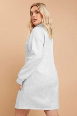 YOURS - Robe-Pull En Jersey Grise Col Haut -Evans Boutique 959a8892 2a91 42 303761 C