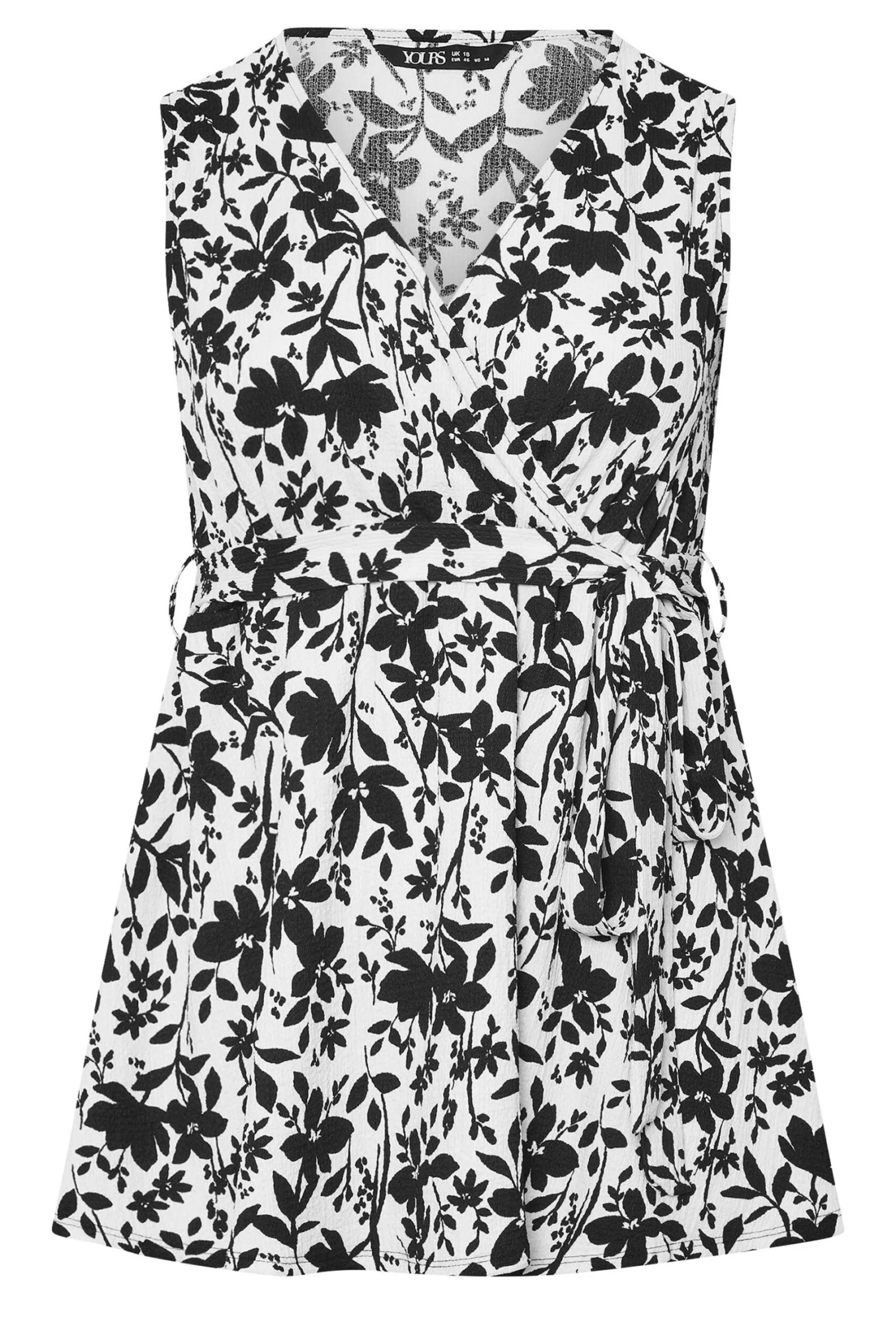 YOURS - Top Cache-Coeur Noir & Crème Floral 7 YOURS - Top Cache-Coeur Noir & Crème Floral – Image 5