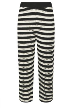 LIMITED COLLECTION - Pantalon Wide Leg Noir & Blanc Rayures Maille 13 LIMITED COLLECTION - Pantalon Wide Leg Noir & Blanc Rayures Maille -Evans Boutique 95e84028 6e6f 44 216760 X