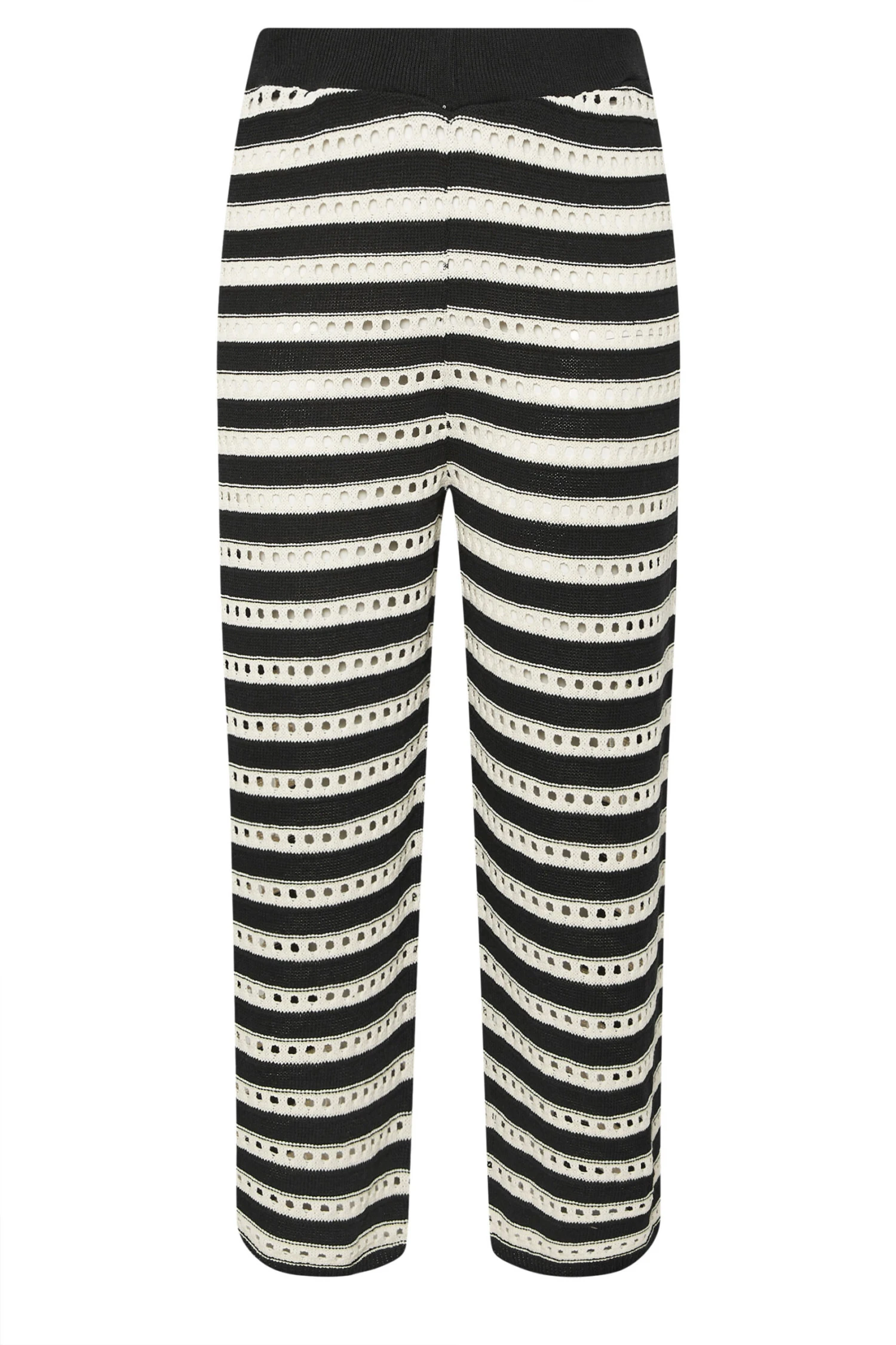 LIMITED COLLECTION - Pantalon Wide Leg Noir & Blanc Rayures Maille 8 LIMITED COLLECTION - Pantalon Wide Leg Noir & Blanc Rayures Maille – Image 6