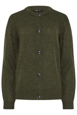 LTS Tall Khaki Green Knitted Button Cardigan -Evans Boutique 96020b44 55e6 46 356044 X
