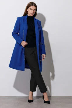 STAR Cobalt Blue Zip Detail Tailored Coat 9 STAR Cobalt Blue Zip Detail Tailored Coat -Evans Boutique 961c8e7e 7b12 40 110630 A