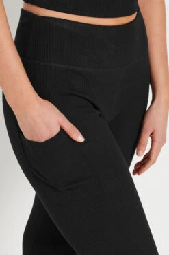 LTS Tall Black Active Ribbed Leggings & Vest Top -Evans Boutique 96e23252 ecd2 45 355296 D