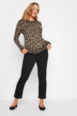 M&Co Natural Brown Animal Print Crew Neck Jumper 10 M&Co Natural Brown Animal Print Crew Neck Jumper -Evans Boutique 96f143ac d5ad 46 501648 B