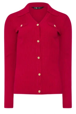 LTS Tall Red Ribbed Button Detail Top 11 LTS Tall Red Ribbed Button Detail Top -Evans Boutique 96f4785e bcb7 41 356383 X