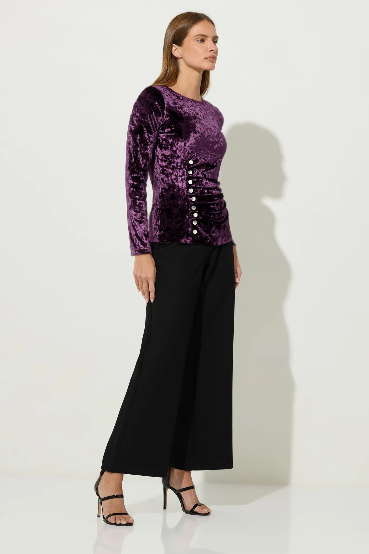 STAR Purple Velvet Button Detail Top 4 STAR Purple Velvet Button Detail Top – Image 2