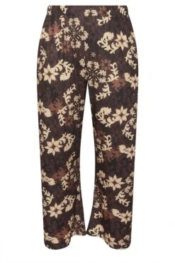 LIMITED COLLECTION - Pantalon Wide Leg Chocolat Design Floral 11 LIMITED COLLECTION - Pantalon Wide Leg Chocolat Design Floral -Evans Boutique 9794f5e2 f4af 43 216675 X