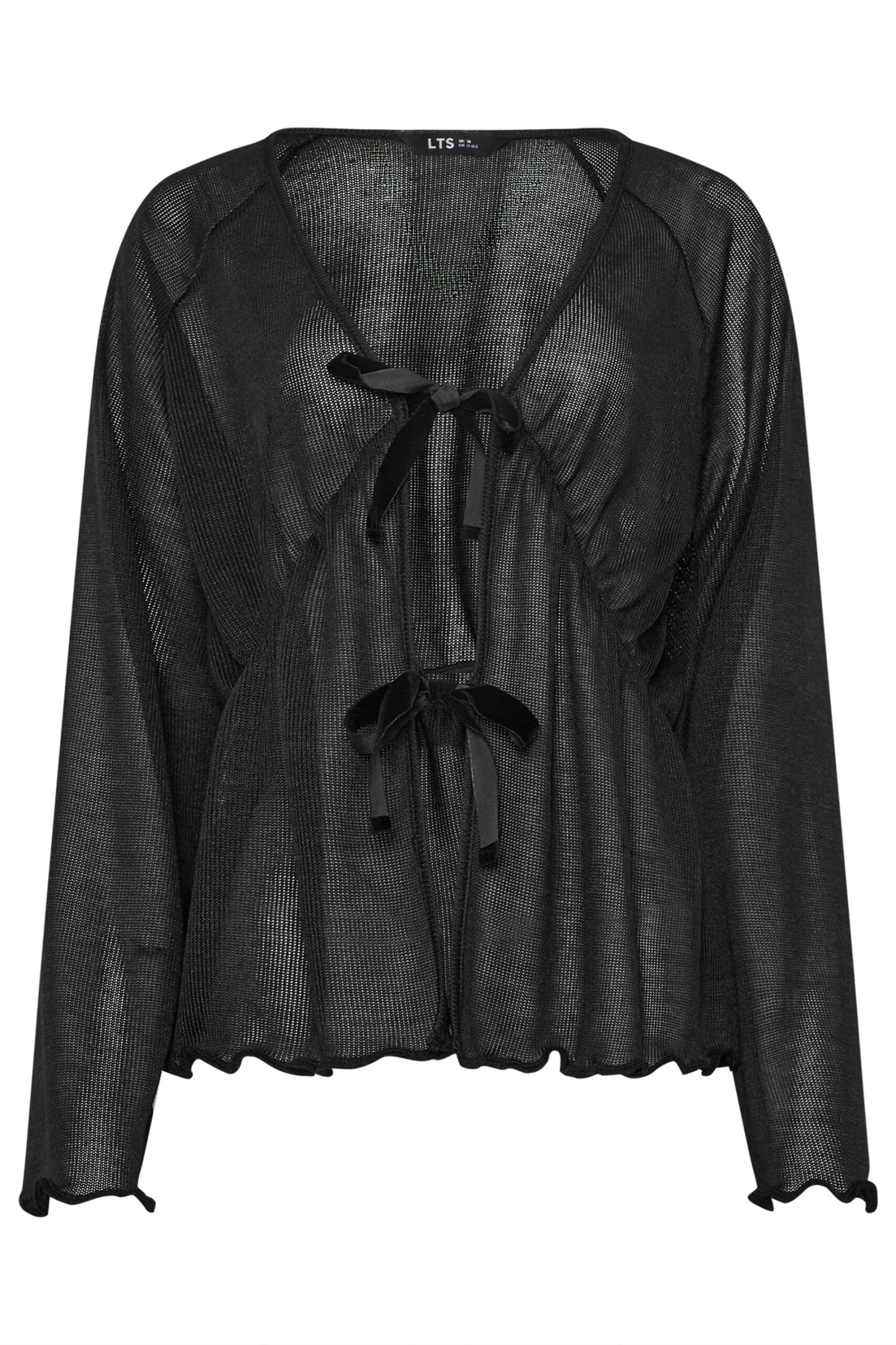 LTS Tall Black Velvet Bow Tie Front Top 7 LTS Tall Black Velvet Bow Tie Front Top – Image 5