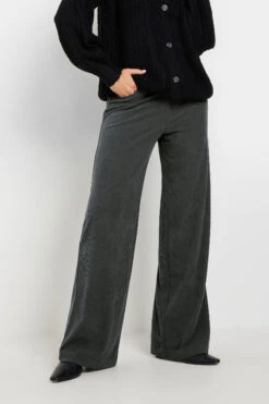 LTS PREMIUM Tall Charcoal Grey Cord Wide Leg Jeans -Evans Boutique 987c1f4b a703 43 354339 B