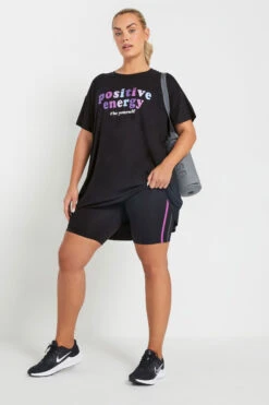 YOURS ACTIVE - Top Noir 'Positive Energy' Manches Courtes 12 YOURS ACTIVE - Top Noir 'Positive Energy' Manches Courtes -Evans Boutique 98c9cb95 4b72 4d 149366 B2