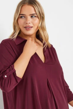 YOURS - Top Bordeaux Plissé Volanté En Jersey 10 YOURS - Top Bordeaux Plissé Volanté En Jersey -Evans Boutique 98d2746a c08a 4c 303626 D