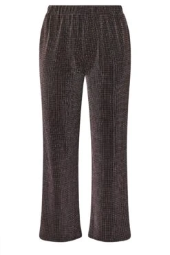 YOURS Curve Pantalon Large Noir Métallisé 11 YOURS Curve Pantalon Large Noir Métallisé -Evans Boutique 98e45649 0807 43 310273 X