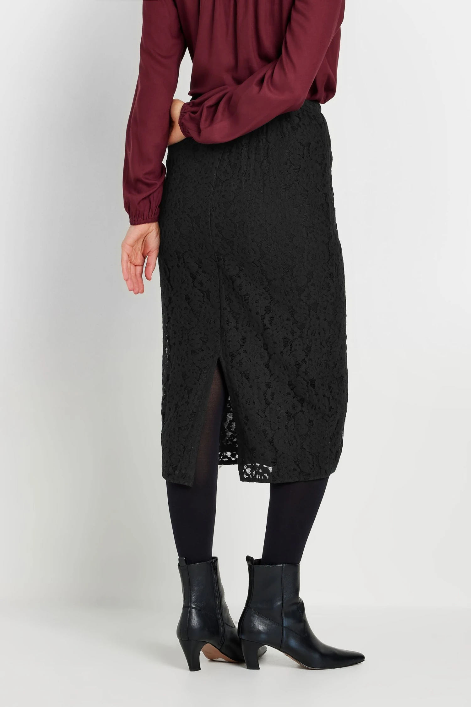 LTS Tall Black Lace Pencil Midi Skirt 6 LTS Tall Black Lace Pencil Midi Skirt – Image 4