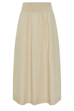 LTS Tall Natural Brown Cotton Shirred Waist Maxi Skirt 11 LTS Tall Natural Brown Cotton Shirred Waist Maxi Skirt -Evans Boutique 990112bb 6113 4f 355983 X