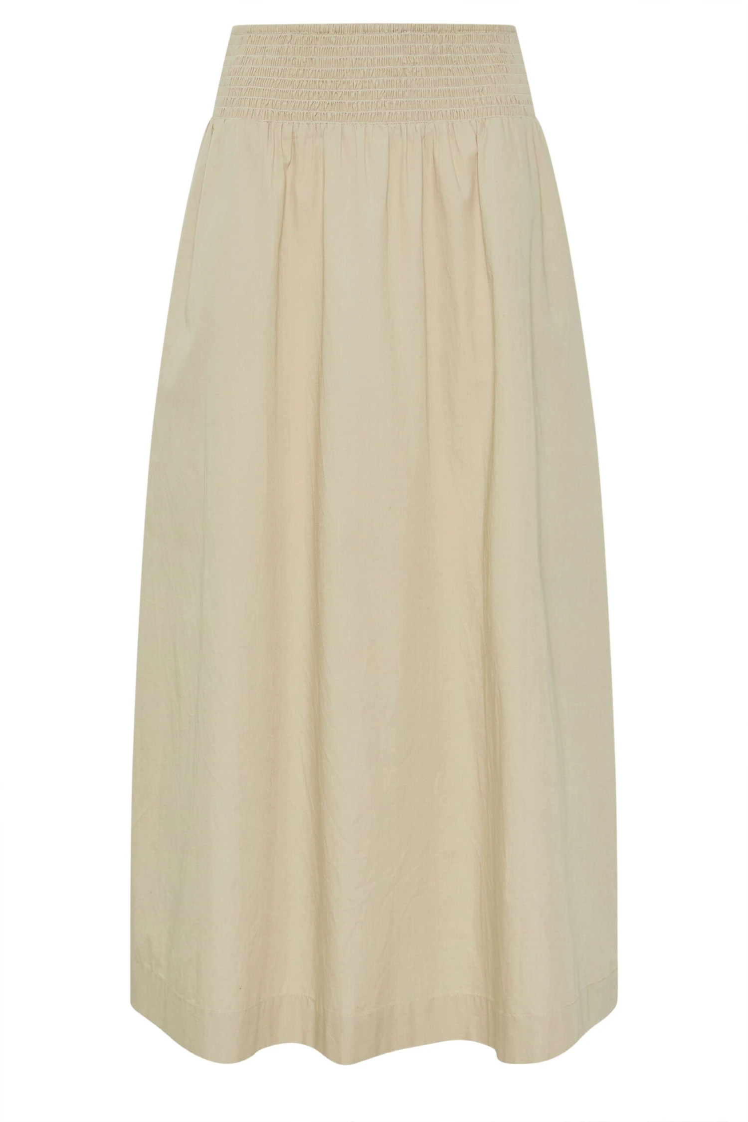 LTS Tall Natural Brown Cotton Shirred Waist Maxi Skirt 7 LTS Tall Natural Brown Cotton Shirred Waist Maxi Skirt – Image 5