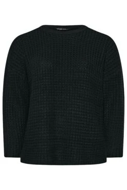 YOURS - Pull Noir Gauffré En Maille 13 YOURS - Pull Noir Gauffré En Maille -Evans Boutique 990692b2 cb44 4b 280257 X