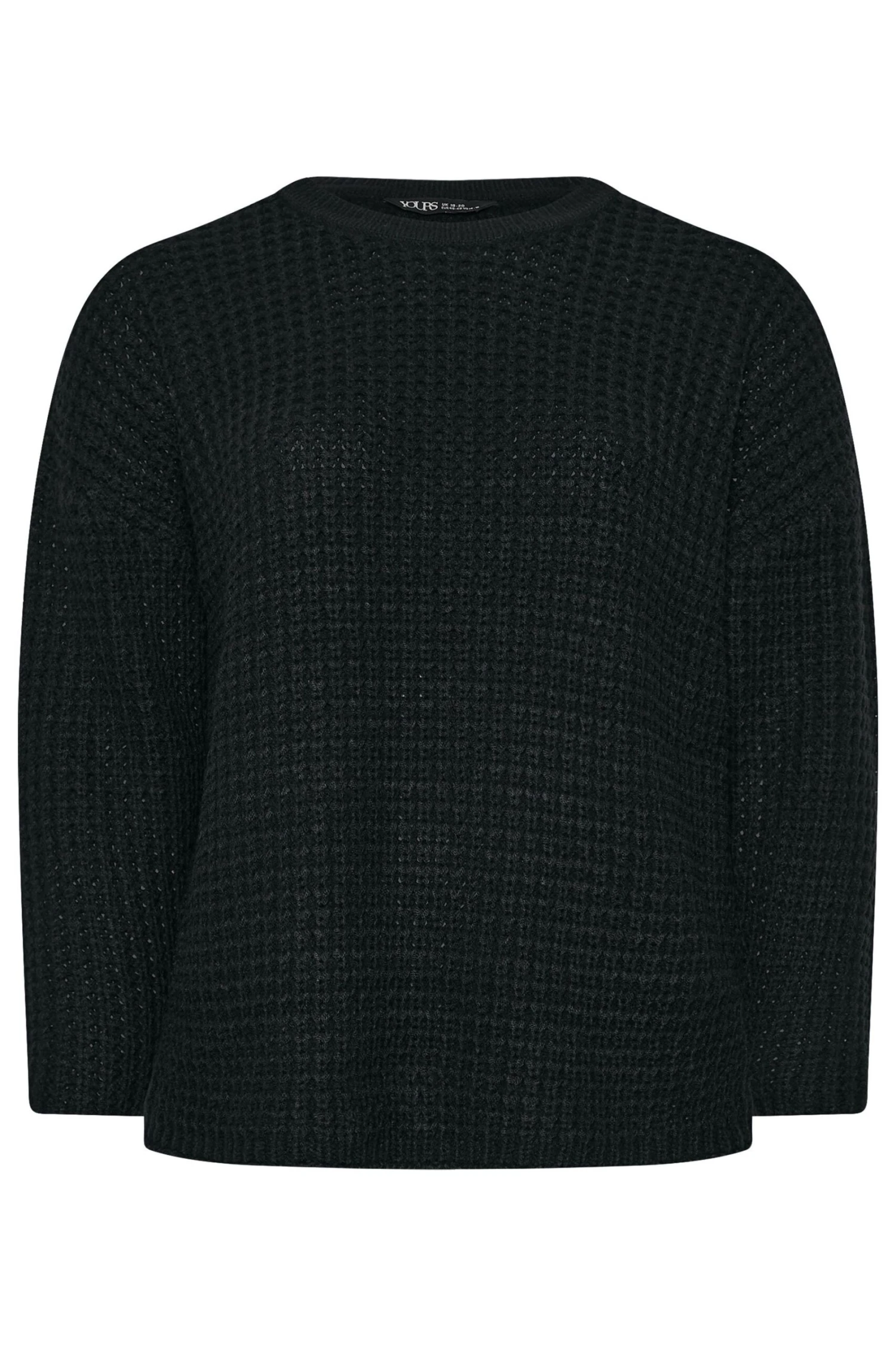 YOURS - Pull Noir Gauffré En Maille 8 YOURS - Pull Noir Gauffré En Maille – Image 6