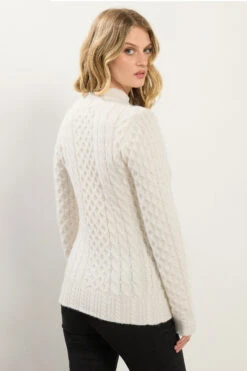 LTS Tall Ivory White Cable Knit Frill Jumper 9 LTS Tall Ivory White Cable Knit Frill Jumper -Evans Boutique 9951916c 007a 43 356379 C