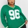 YOURS - Sweatshirt Varsity Vert & Blanc '96' -Evans Boutique 99bf2b12 fdcf 4f 303754 A