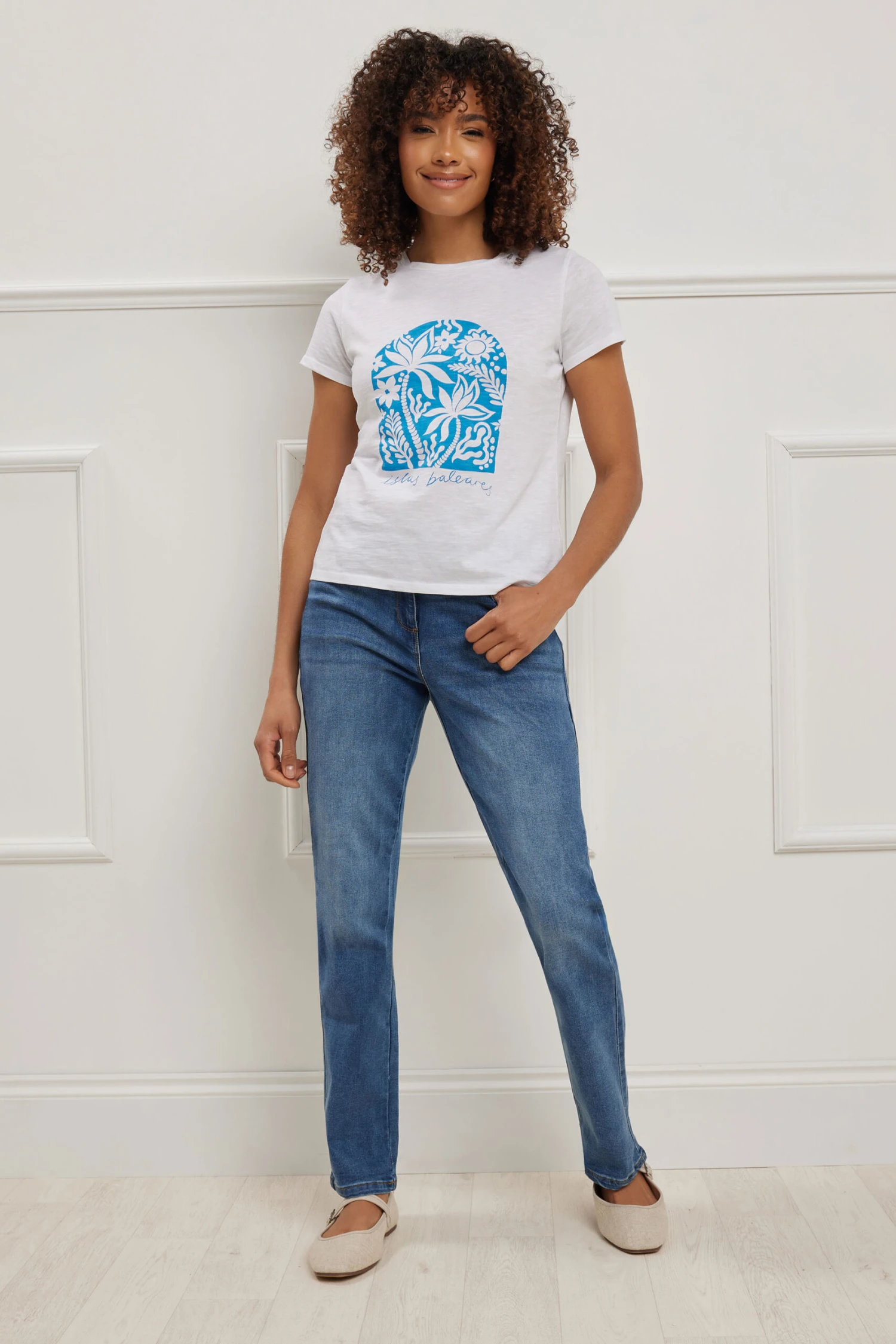 M&Co Blue Mid Wash Straight Leg Jeans 3 M&Co Blue Mid Wash Straight Leg Jeans