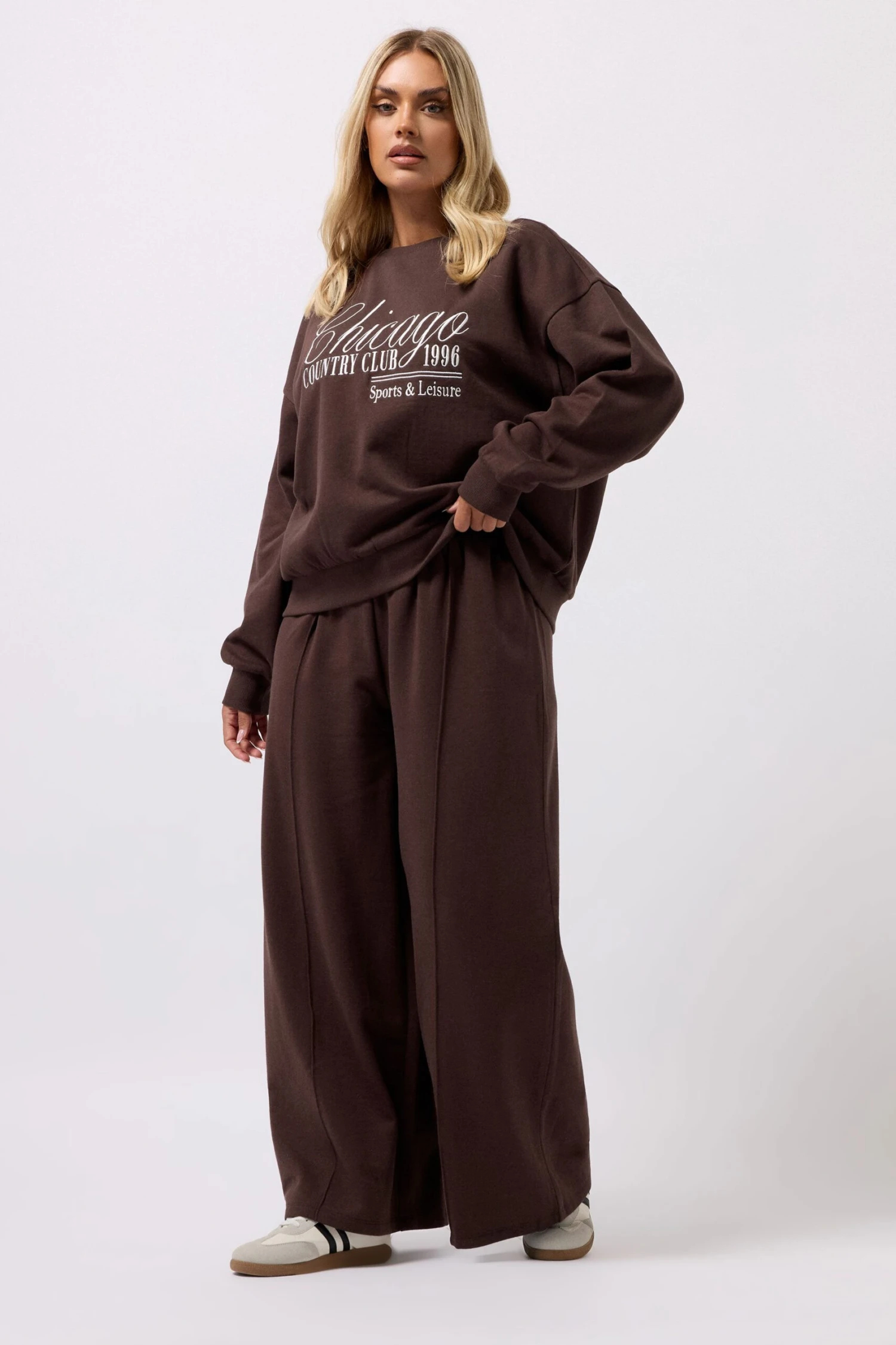 YOURS - Pantalon De Jogging Large Marron Chocolat 4 YOURS - Pantalon De Jogging Large Marron Chocolat – Image 2