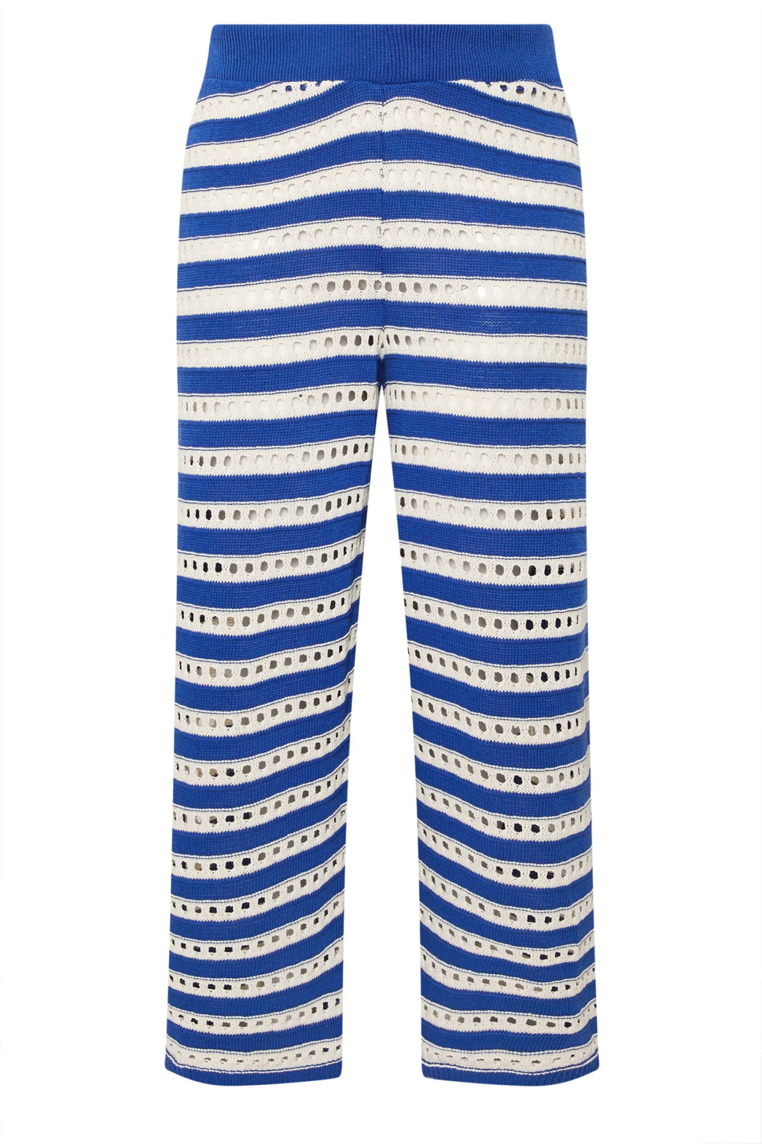 LIMITED COLLECTION - Pantalon Wide Leg Crème & Bleu Roi Crochet 8 LIMITED COLLECTION - Pantalon Wide Leg Crème & Bleu Roi Crochet – Image 6