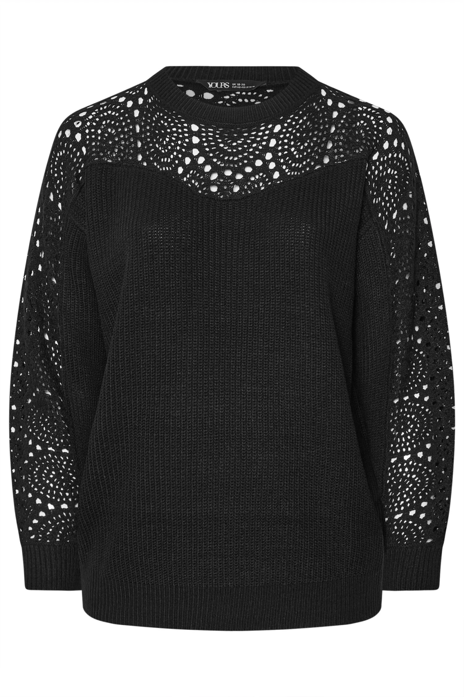 YOURS Curve Pull En Maille Pointelle Noire 7 YOURS Curve Pull En Maille Pointelle Noire – Image 5