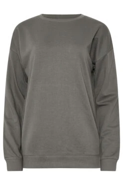 LTS Tall Charcoal Grey Crew Neck Sweatshirt -Evans Boutique 9a567ec1 a3d2 46 355257 X
