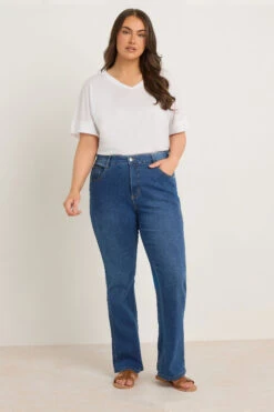 EVANS Curve Mid Blue Denim Bootcut Jeans -Evans Boutique 9aa6a3cc 9918 42 615024 B