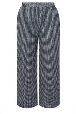 YOURS - Pantalon Noir Wide Leg Plissé Petits Carreaux -Evans Boutique 9ae41145 8c97 4a 310190 X